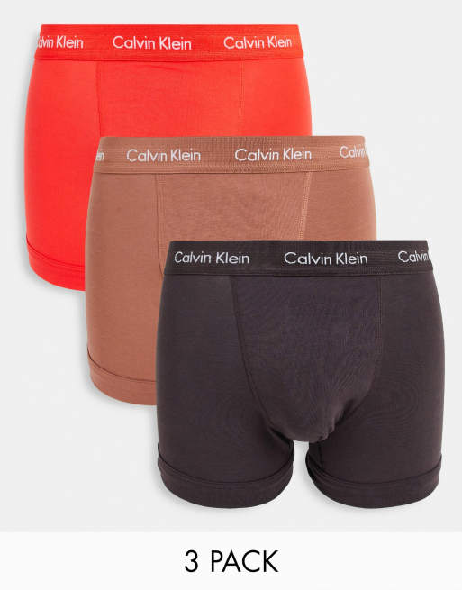 Pack de 3 calzoncillos de varios colores exclusivos en ASOS de Calvin Klein