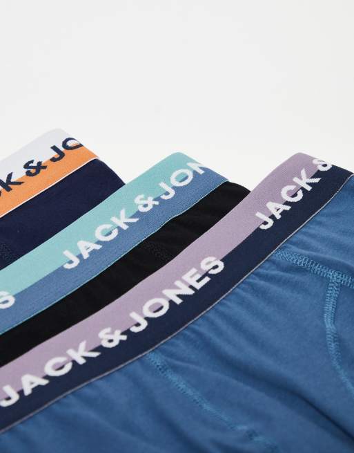 Pack de 3 calzoncillos de varios tonos de azul con logo en la cinturilla de Jack & Jones, 2 de 4