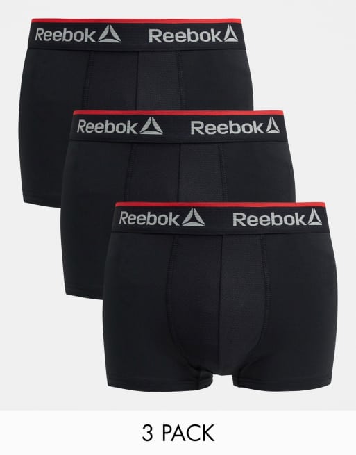 Pack de 3 calzoncillos deportivos en negro de Reebok