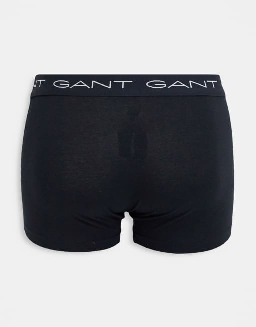 Pack de 3 calzoncillos en blanco, negro y gris con logo en la cinturilla de Gant, 2 de 4