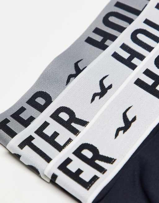 Pack de 3 calzoncillos largos negros con cinturilla del logo Active de Hollister, 4 de 4