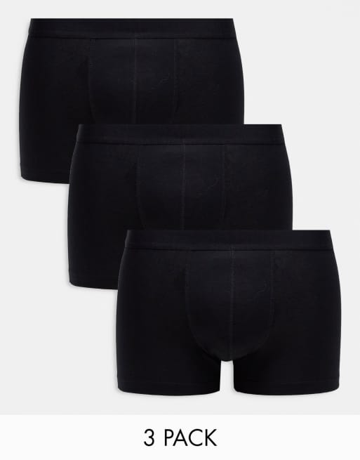 Pack de 3 calzoncillos negros de algodón de ASOS DESIGN