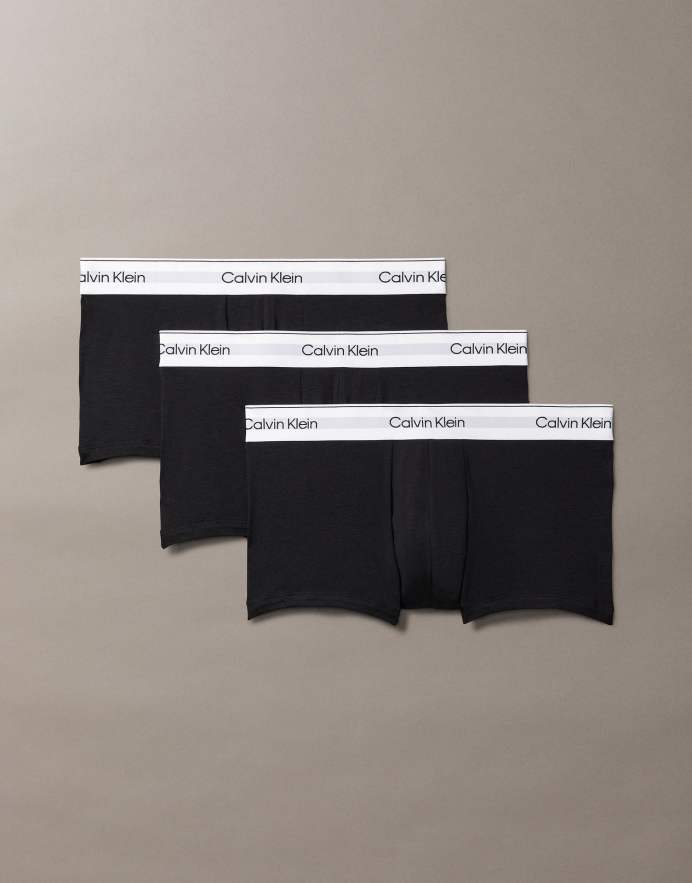 Calvin Klein Pack de 3 calzoncillos negros de talle bajo Icon Cotton Stretch de