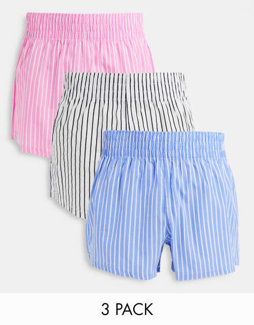 Pack de 3 calzoncillos tipo bóxer a rayas de ASOS DESIGN