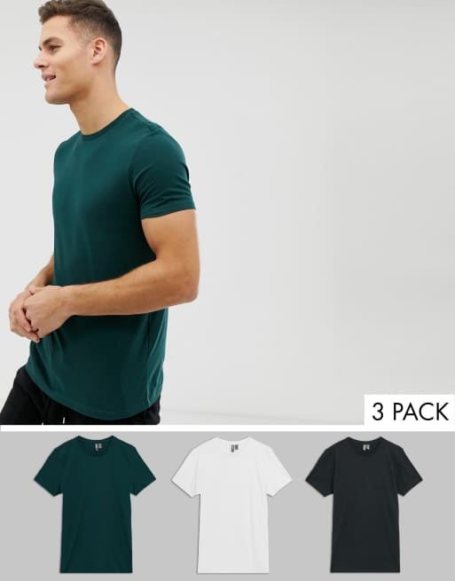 Pack de 3 camisetas con cuello redondo de ASOS DESIGN, AHORRA