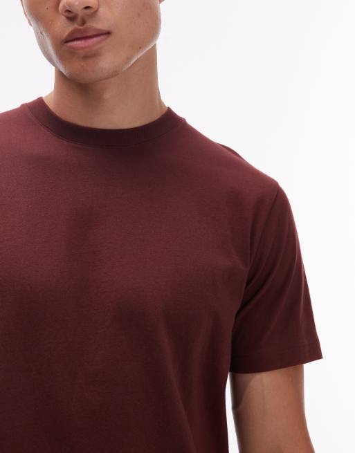 Pack de 3 camisetas de color crudo, verde salvia y marrón de corte clásico de Topman, 4 de 4