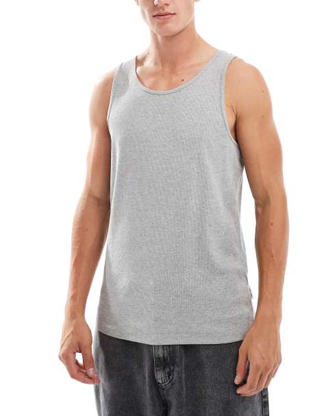 Pack de 3 camisetas de color negro, blanco y gris claro sin mangas de ONLY & SONS - view 1