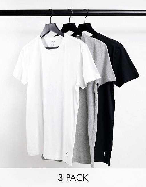 Habubu Descendencia Derecho Pack de 3 camisetas de color negro, gris y blanco con logo de caballo de  Polo Ralph Lauren | ASOS
