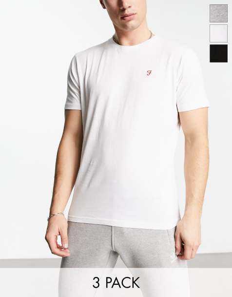 Pack de 3 camisetas de color negro, gris y blanco de Farah - view 1