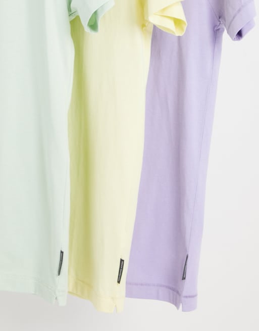 Pack de 3 camisetas de cuello redondo de color menta, limón y lila de French Connection, 3 de 4