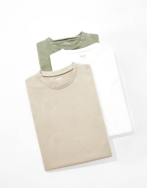 Pack de 3 camisetas de varios colores básicas con cuello redondo de ASOS DESIGN