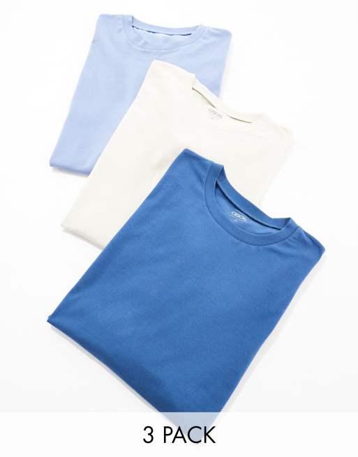 Pack de 3 camisetas de varios colores básicas extragrandes de ASOS DESIGN