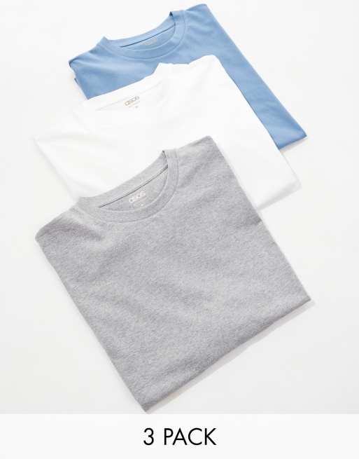 Pack de 3 camisetas de varios colores básicas extragrandes de ASOS DESIGN