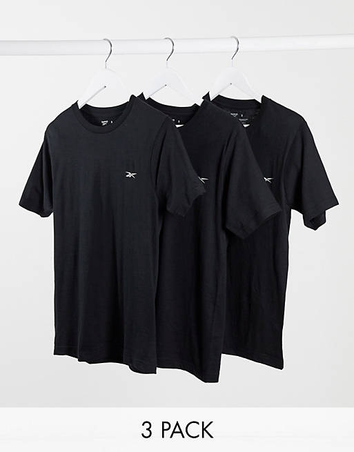 Pack de 3 camisetas negras de Reebok