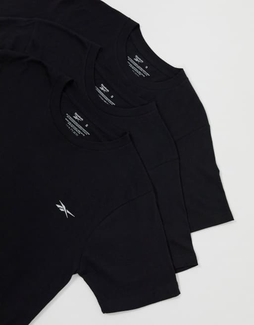 Pack de 3 camisetas negras de Reebok ASOS