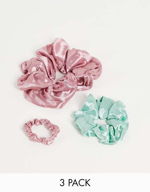 Pack de 3 coleteros abullonados de varios tamaños de color rosa y salvia de My Accessories