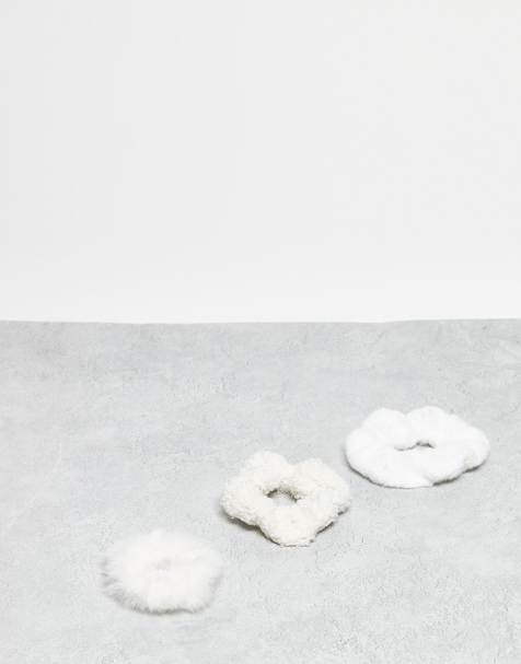 Pack de 3 coleteros blanco invierno de piel sintética de DesignB London - view 1