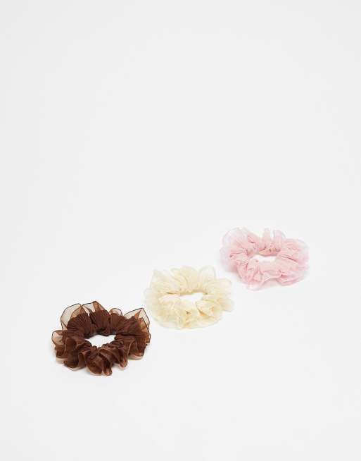 Pack de 3 coloretes abullonados pequeños con volantes plisados de ASOS DESIGN