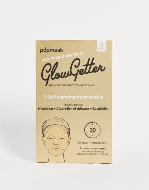 Pack de 3 mascarillas faciales térmicas Glow Getter de Popmask