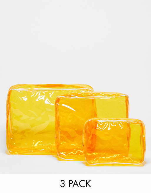 Pack de 3 neceseres naranjas de vinilo de SVNX