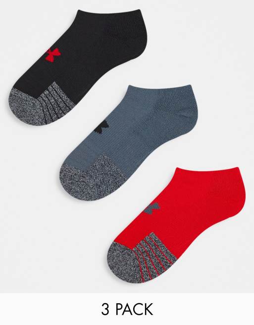 3 Pares de Calcetines Under Armour Heatgear No Show Unisex Negro