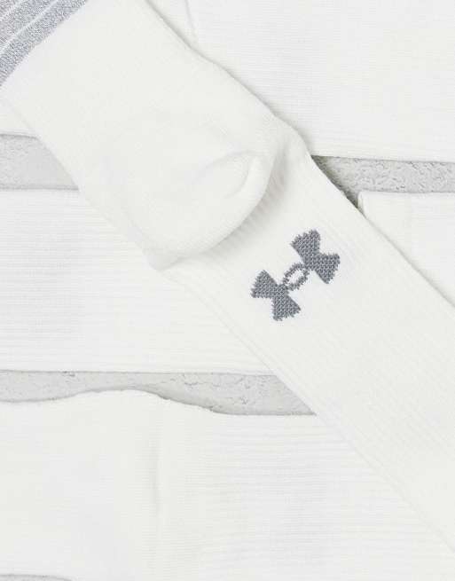 Pack de 3 pares de calcetines blancos Heatgear Crew de Under Armour, 2 de 4
