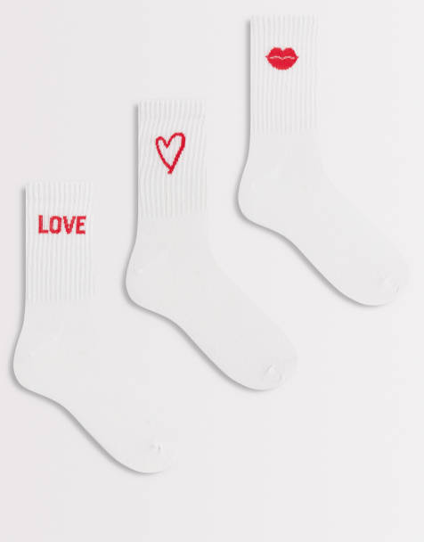 Pack de 3 pares de calcetines blancos para San Valentín de Pieces - view 1