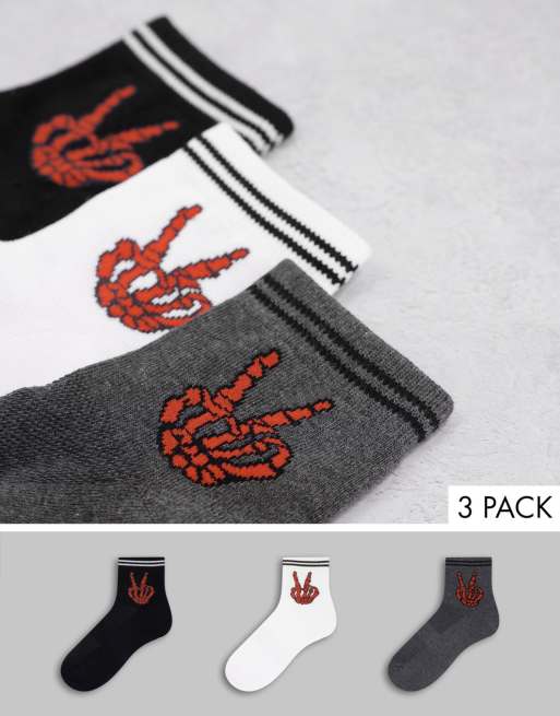 Pack de 3 pares de calcetines con símbolo de la paz de Bolongaro Trevor