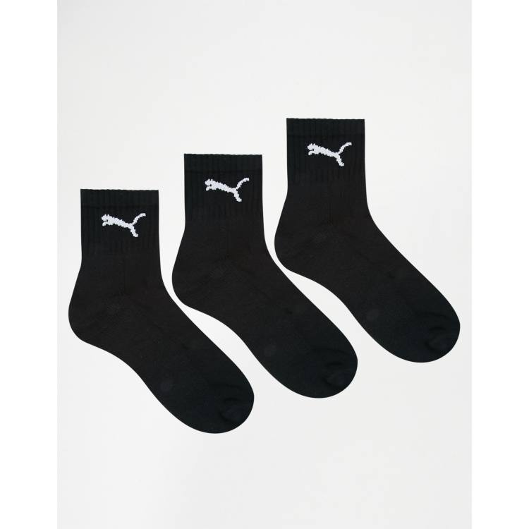 BIPACK CALCETINES PUMA NEGROS ALTOS LOGO BLANCO Tallas 35 Color Negro