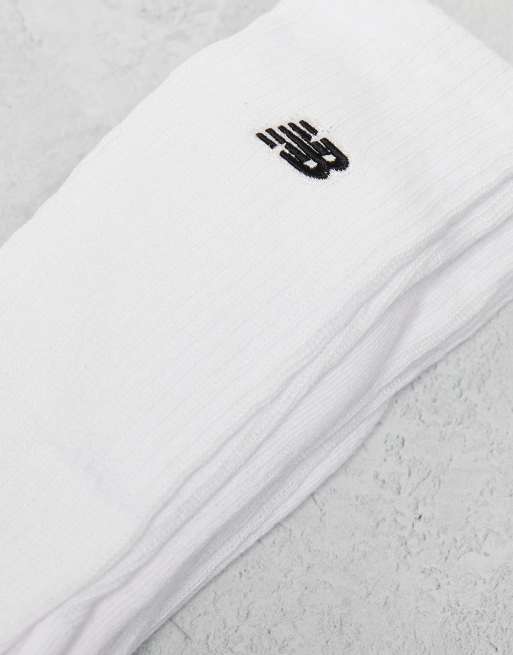 Pack de 3 pares de calcetines deportivos blancos con logo bordado de New Balance, 2 de 4