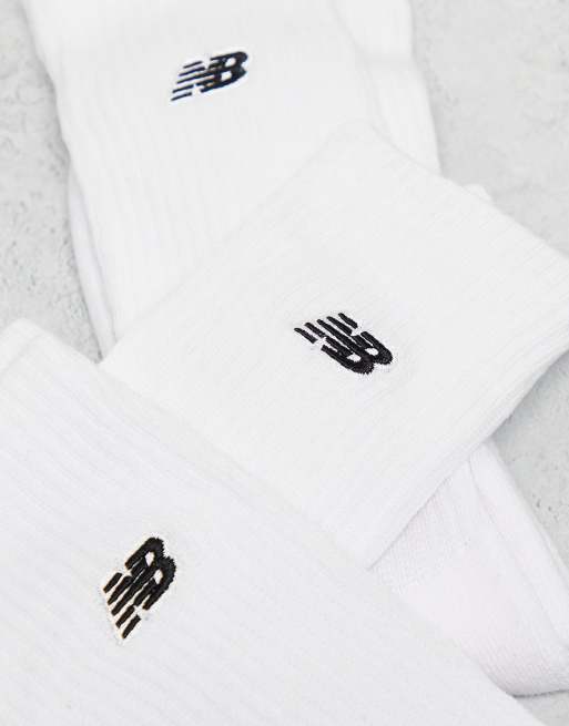 Pack de 3 pares de calcetines deportivos blancos con logo bordado de New Balance, 4 de 4