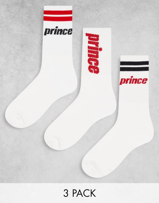 Pack de 3 pares de calcetines deportivos blancos con texto 