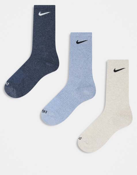 Pack de 3 pares de calcetines deportivos de color azul y beis Everyday Cushioned Plus de Nike Training - view 1