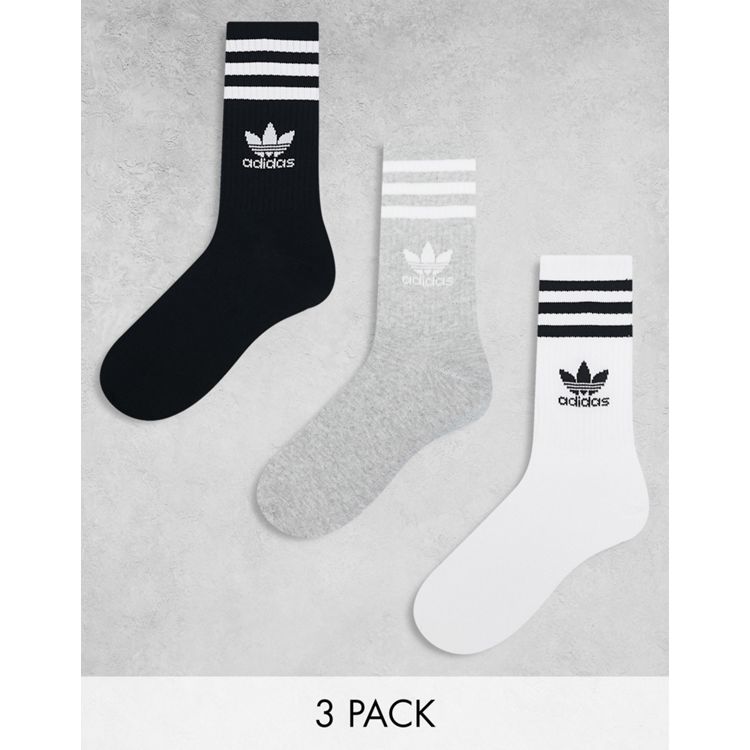 Pack de 3 pares de calcetines deportivos grises unisex Cushioned