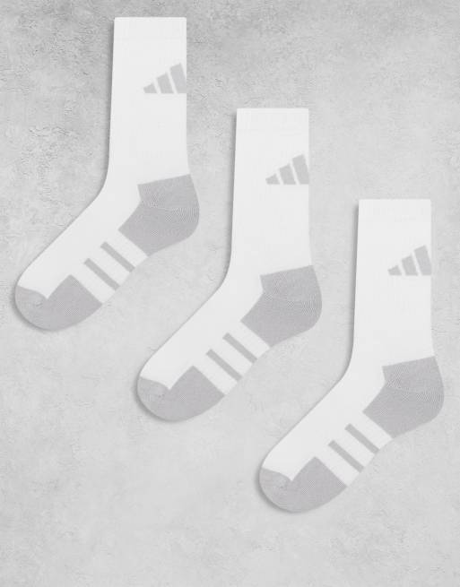 Pack de 3 pares de calcetines deportivos de color blanco y gris Essentials de adidas Running