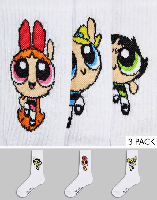 Pack de 3 pares de calcetines deportivos de Las Supernenas de ASOS DESIGN