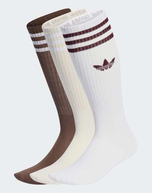 Pack de 3 pares de calcetines deportivos lisos blancos de adidas Originals