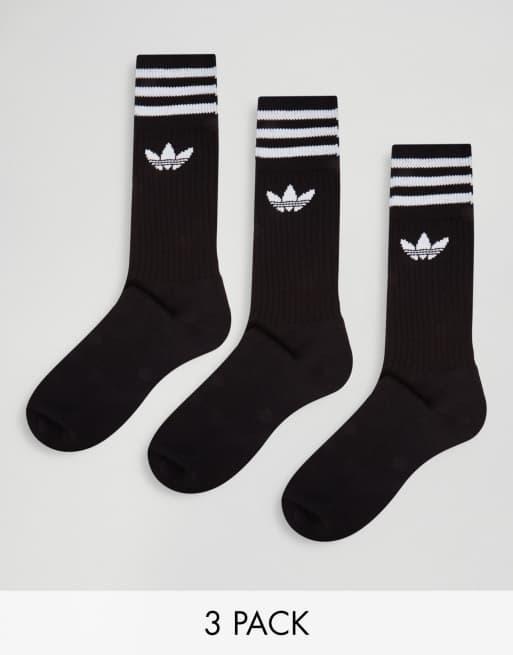 Pack de 3 pares de calcetines deportivos negros con trébol adicolor de adidas Originals