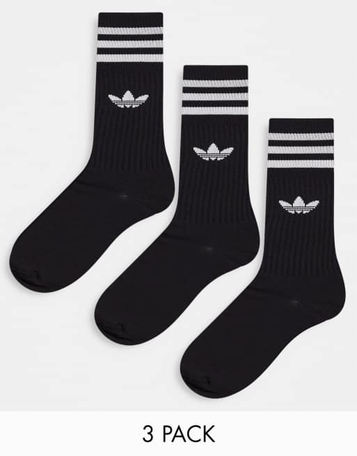 Pack de 3 pares de calcetines deportivos negros de adidas Originals