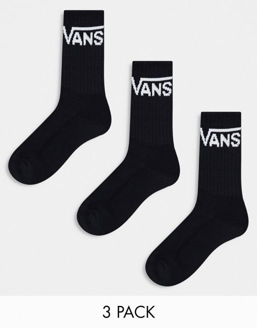 Pack de 3 pares de calcetines deportivos negros de Vans Classic