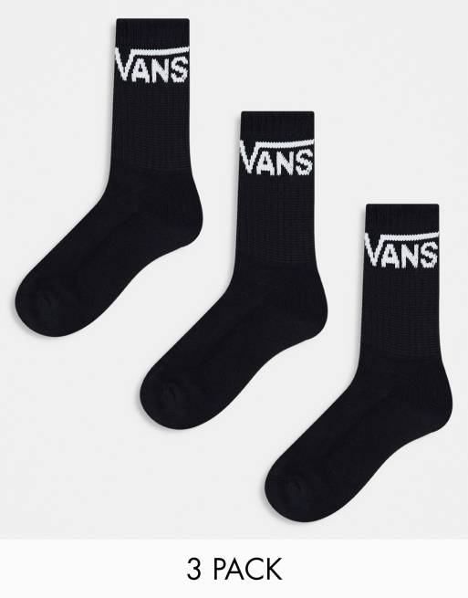 Pack de 3 pares de calcetines deportivos negros de Vans Classic