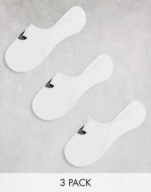 estómago Leonardoda Norma Pack de 3 pares de calcetines invisibles en blanco de adidas Originals |  ASOS