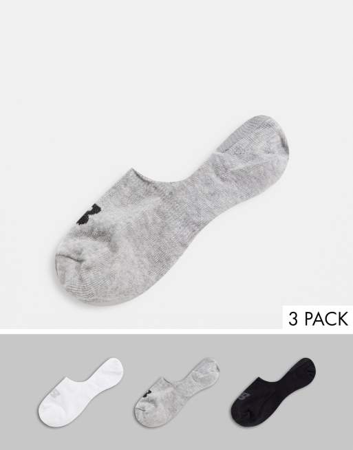 Pack de 3 pares de calcetines invisibles en negro, blanco y gris de New Balance