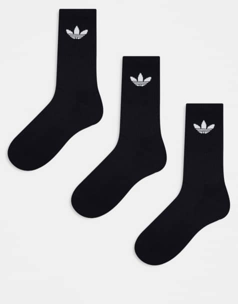 Pack de 3 pares de calcetines negros acolchados con logo de trébol Trefoil Cushion de adidas Originals - view 1