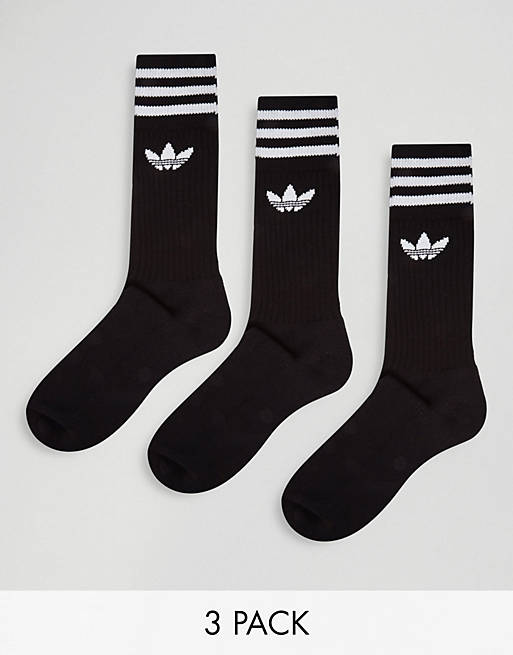 Pack de 3 pares de calcetines negros con trébol adicolor de adidas Originals