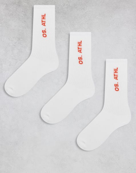 Pack de 3 pares de calcetines para zapatillas con texto rojo de ONLY & SONS - view 1