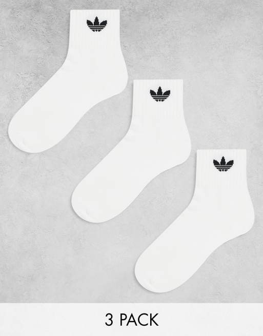 Pack de 3 pares de calcetines tobilleros altos blancos de adidas Originals