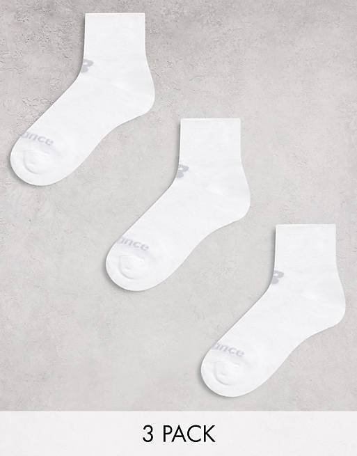 Pack de 3 pares de calcetines tobilleros blancos de New Balance