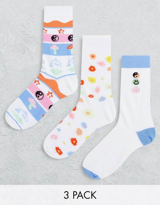 Pack de 5 calcetines tobilleros estampados