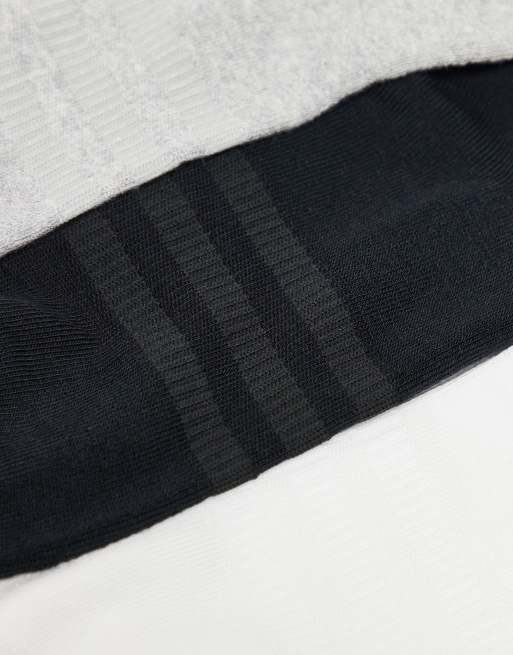 Pack de 3 pares de calcetines tobilleros de color blanco, negro y gris de adidas Training, 3 de 3